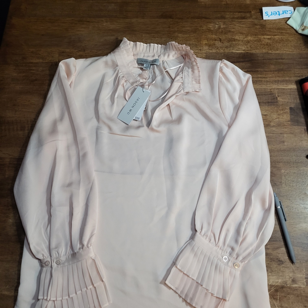 Jason Wu Light Pink Ruffled Silk Blouse